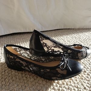 Marc Fischer Black Lace Ballet Flats, size 7.5